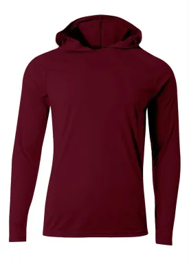 A4 N3409 Men Long Sleeve Hooded Tee Performance Lightweight Hoodie