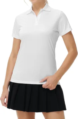 Corna Women's Golf Polo Shirts Collared Short Sleeve Tennis Tops Dry Fit Moisture Wicking Sun Protection T-Shirt UPF 50 