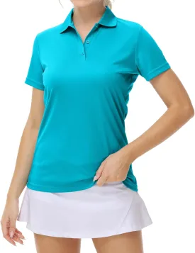 Corna Women's Golf Polo Shirts Collared Short Sleeve Tennis Tops Dry Fit Moisture Wicking Sun Protection T-Shirt UPF 50 