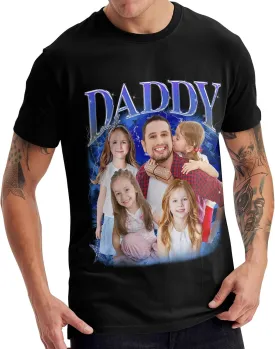 Custom Dad Shirt with Photo Text, Personalized Fathers Day Shirt Gifts for Dad Papa Husband, Custom T Shirts for Men