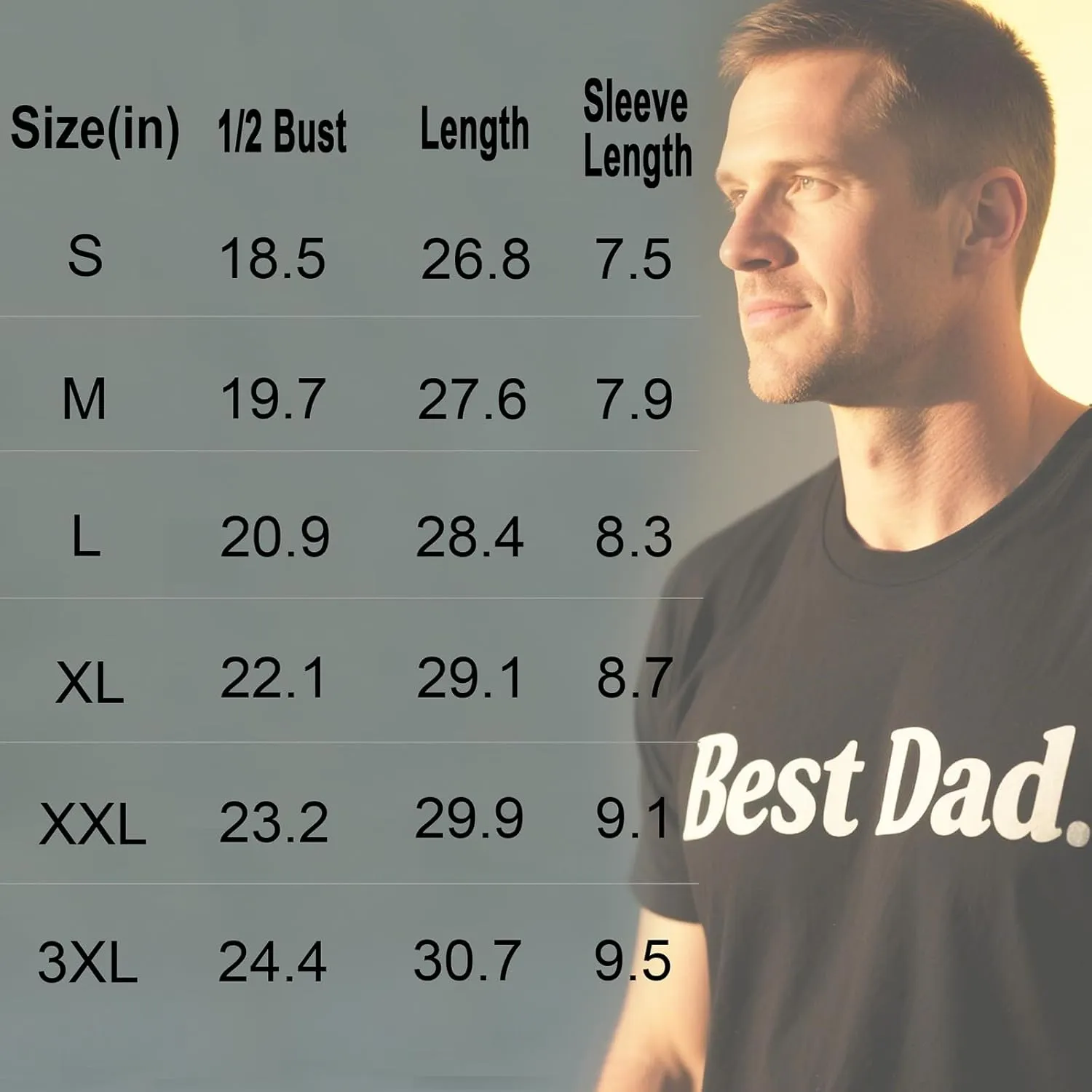 Custom Dad Shirt with Photo Text, Personalized Fathers Day Shirt Gifts for Dad Papa Husband, Custom T Shirts for Men