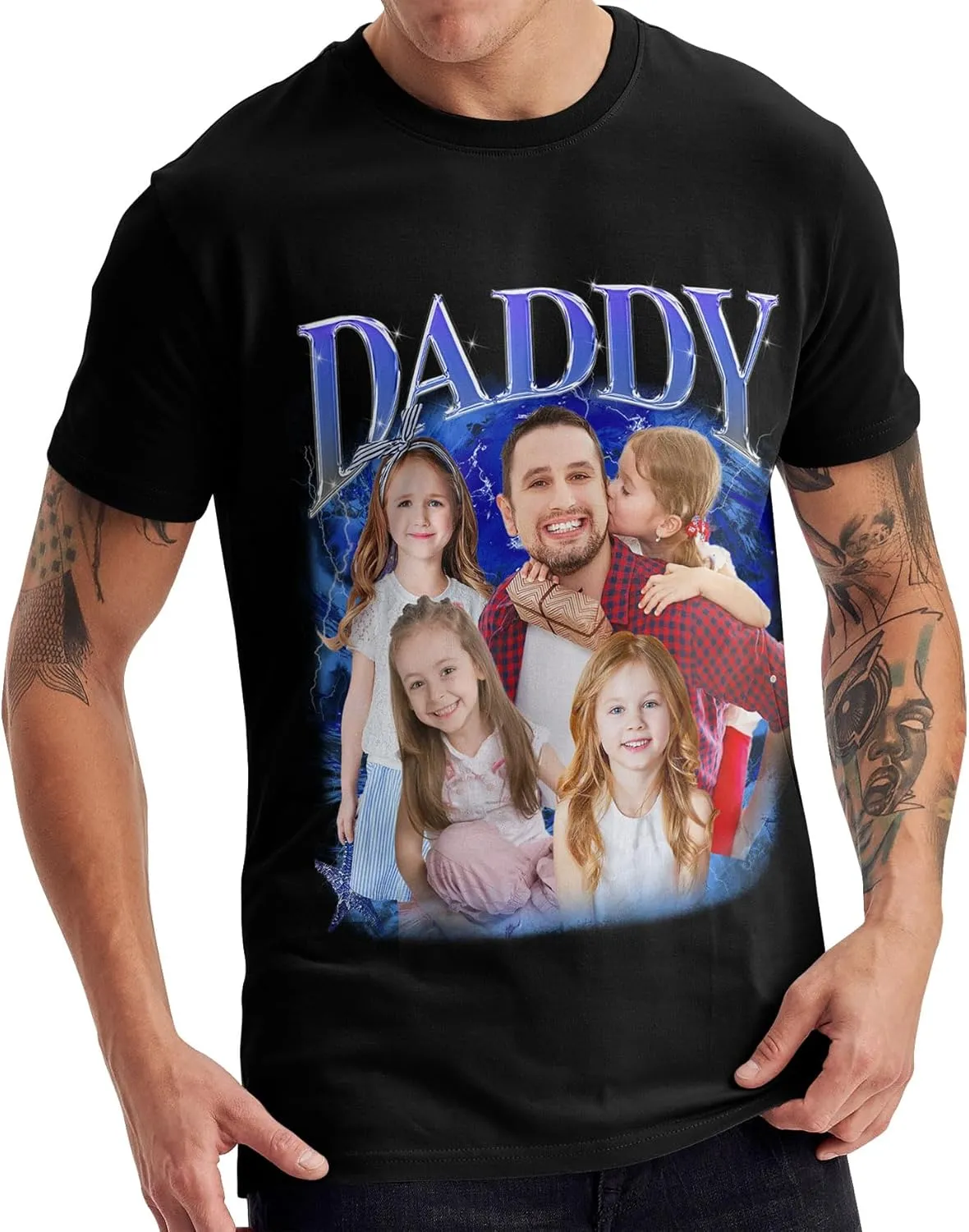 Custom Dad Shirt with Photo Text, Personalized Fathers Day Shirt Gifts for Dad Papa Husband, Custom T Shirts for Men