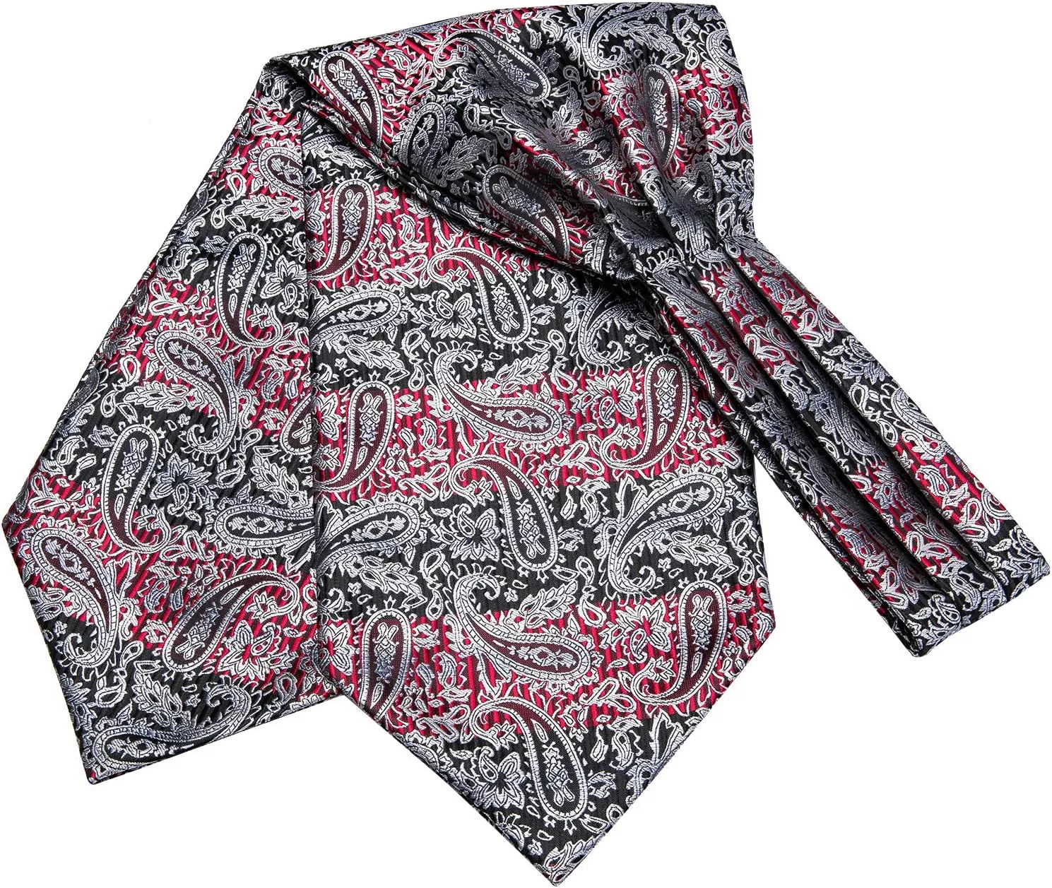 Dubulle Paisley Floral Ascot Tie for Men Self Tie Mens Cravat Tie and Pocket Square Cufflinks Wedding