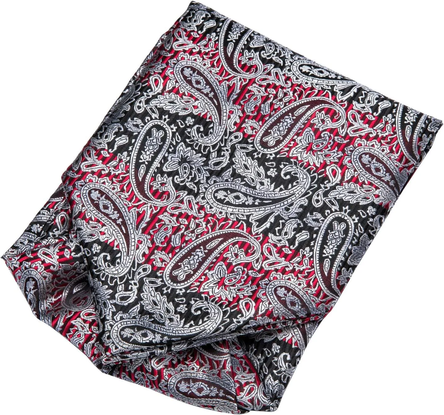 Dubulle Paisley Floral Ascot Tie for Men Self Tie Mens Cravat Tie and Pocket Square Cufflinks Wedding