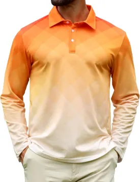 ELETOP Mens Long Sleeve Polo Shirts with Collar Classic Button Performance Moisture Wicking Dry Fit Casual Golf Shirt for Men