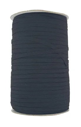 Flat Black Elastic  sold in 5 Metre Lengths 7 mm wide