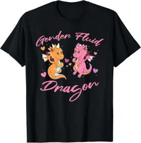 Gender Fluid Cute Genderless - Neutral Gender Fluid Dragon T-Shirt