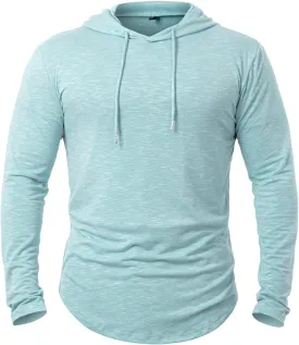 MANSDOUR Men's Athletic Hooded Shirts Long Sleeve Workout Sport Hoodie Casual Running T Shirt Quick Dry Pullover Top