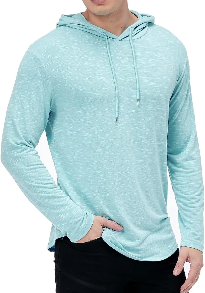 MANSDOUR Men's Athletic Hooded Shirts Long Sleeve Workout Sport Hoodie Casual Running T Shirt Quick Dry Pullover Top