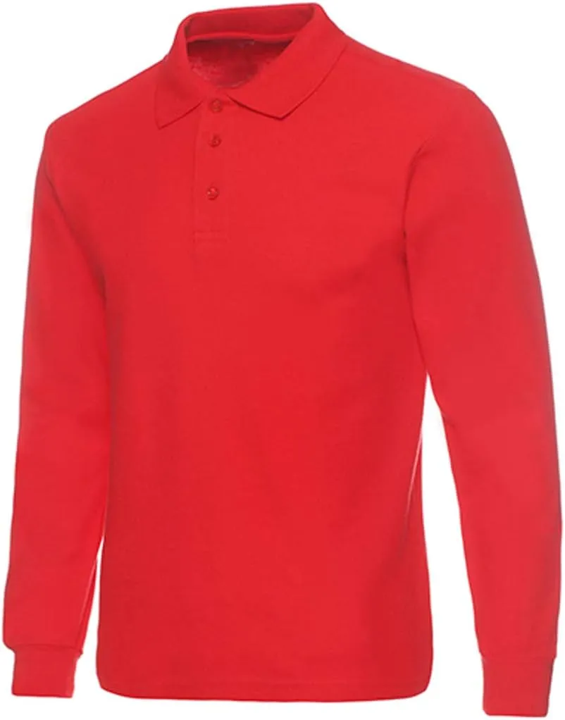 Miqieer Men's Long Sleeve Polo Shirts Regular-Fit Cotton Golf Polo Shirts