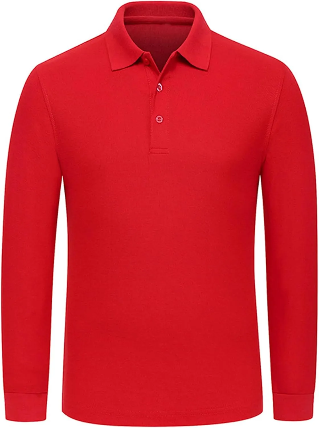 Miqieer Men's Long Sleeve Polo Shirts Regular-Fit Cotton Golf Polo Shirts