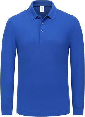 Miqieer Men's Long Sleeve Polo Shirts Regular-Fit Cotton Golf Polo Shirts