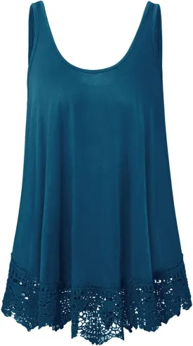 Plus Size Swing Lace Flowy Tank Top for Women
