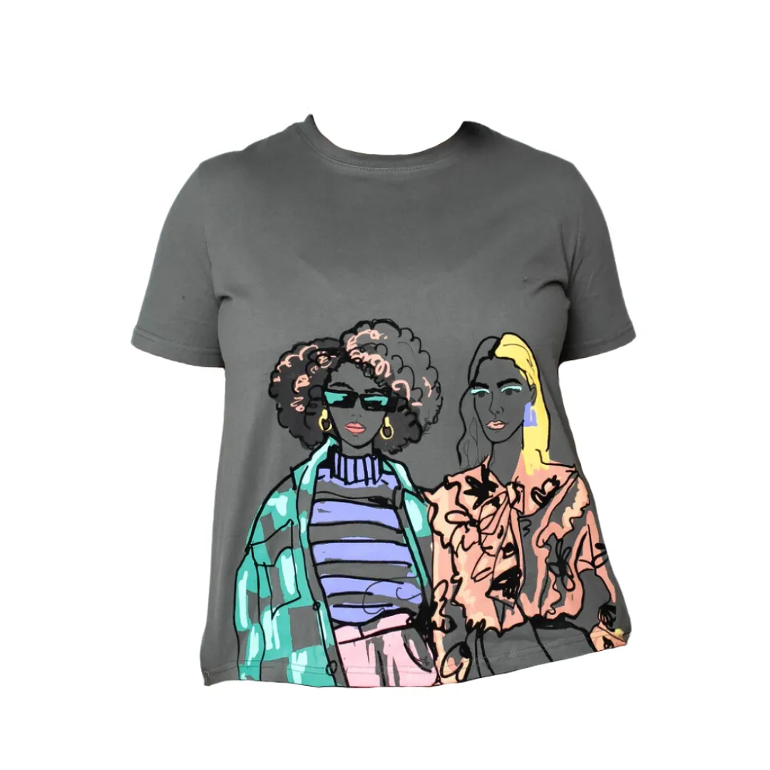 Pre Order:  Trendy Ladies Character Print T-Shirt