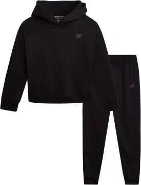 Reebok Girls' Jogger Set - 2 Piece Hoodie Sweatshirt and Sweatpants Sweatsuit (Size: 4-12)