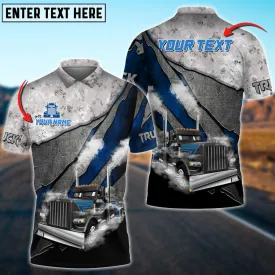 Truck Metal Smoke Multicolor Personalized Name 3D Polo Shirt For Truck Driver